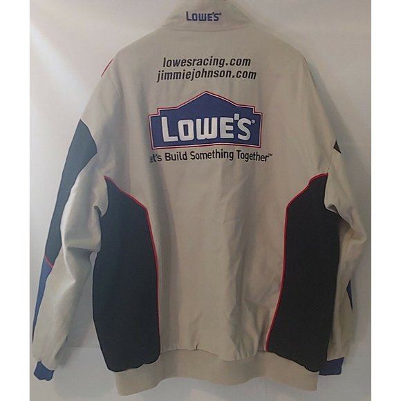 Nascar Chase Authentics Mens 3XL Jimmy Johnson Jacket Burnt Rubber Lowes Race - Picture 2 of 11